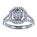 14k White Gold 1ct TDW Mosaic Diamond Split Shank Ring (H-I, SI1)