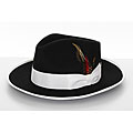 Men's Black Wool Felt Feather Fedora