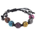 Celestel Gunmetal Multicolor Crystal Beaded Black Macrame Bracelet