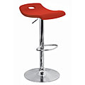 Red Curved Wood Hydraulic Barstool