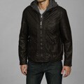 Free handy guidepost for Padded undergarments Perry Ellis Men's Faux Leather Hooded Jacket