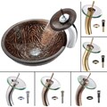 Kraus Copper Forest Glass Vessel Sink and Waterfall Bathroom Faucet