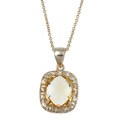 Sterling Silver Gold Overlay Citrine Necklace