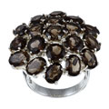 Sterling Silver Smokey Quartz Cluster Ring