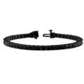 Silver and Black Rhodium 8ct TDW Black Diamond Tennis Bracelet