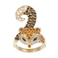 Meredith Leigh Sterling Silver Multi-gemstone 'Critters' Fox Ring