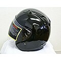 GLX Adult Glossy Black Open Face Motorcycle Half Helmet