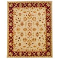 Hand-tufted Indo Beige/ Red Wool Rug (8' x 10')