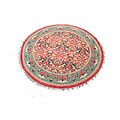 Hand-tufted Indo Red/ Green Wool Rug (7'5 Round)