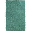 Hand-loomed Aqua Chenille Shag Rug (4' x 6')