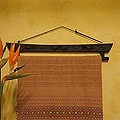 Wooden 'Forest Flowers' Tapestry Hanger (Thailand)