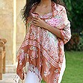 Silk 'Chrysanthemums' Batik Shawl (Indonesia)