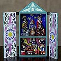 Ceramic 'Christmas in Quinua' Nativity Scene Retablo (Peru)