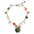 Cotton 'Harmony' Jade and Quartz Beaded Choker (Thailand)