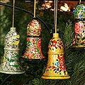 Set of 4 Wooden 'Holiday Melody' Ornaments (India)