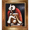 Complementing articles on picasso Auction Results Pablo Picasso 'Woman in Red Armchair' Hand-painted Framed Art Print