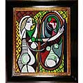 Pablo Picasso 'Girl Before a Mirror' Hand-painted Framed Art Print