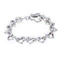 Platifina Sterling Silver Heart Link Bracelet