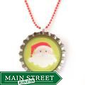 Santa Claus Bottle Cap Pendant Necklace