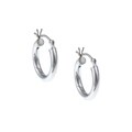 Platifina Sterling Silver Polished Hoop Earrings