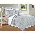 Isabella Clarke 300 Thread Count Blue/ Shell Cheetah Print 8-piece Comforter Set