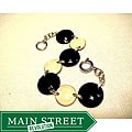 My Three Metals Black and White Enameled Copper Bracelet