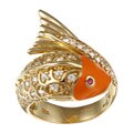 Beneficial guideline for Fish surfboard Outline Meredith Leigh Sterling Silver White Sapphire and Ruby Fish Ring