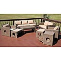 Savannah Outdoor St Clair 9-piece Wicker Patio Furniture Set