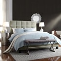 ETHAN HOME Sarajevo Queen-Sized Taupe Velvet Tufted Bed
