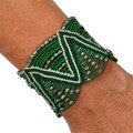 Cotton Princesa Glass/ Crystal Laurel Leaf Macrame Bracelet (Guatemala)