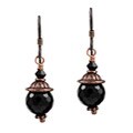 Charming Life Copper Black Onyx and Crystal Earrings