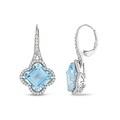 18k White Gold Topaz and 3/4ct TDW Diamond Earrings (G-H, SI1-SI2)