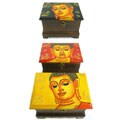 Hand Painted Buddha Face Single Lock Box (Thailand)
