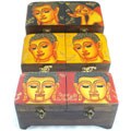 Hand Painted Buddha Face Double Lock Box (United States)