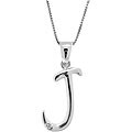 Sterling Silver Cubic Zirconia Initial Necklace