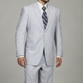 Adolfo Men's Blue/White 2-button Seersucker Suit
