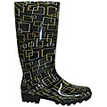 Women's Rectangle Pattern Rainboots (Case of 12 Pairs)