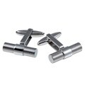 Gerald David Bauman Stainless Steel Polished Bar Cuff Links
