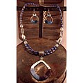 Free indicative roadmap for Set china Indigo Blue/ Silvertone Beads Silk-wrapped Jewelry Set (China)