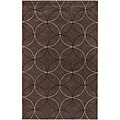 Hand-tufted Contemporary Brown Retro Chic Green Geometric Abstract Rug (8' x 11')