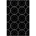 Hand-tufted Contemporary Retro Chci Black Geometric Abstract Rug (5' x 8')