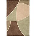 Hand-tufted Contemporary Retro Chic Green Brown/Green Abstract Rug (8' x 11')