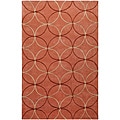 Hand-tufted Contemporary Orange Retro Chic Green Geometric Abstract Rug (8' x 11')