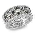 Miadora Sterling Silver 1/4ct TDW Black Diamond Ring