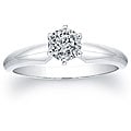 14k White Gold 1/2ct TDW Certified Diamond Solitaire Engagement Ring (E-F, SI3)