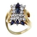18k Gold 1 1/2ct TDW Diamond and Sapphire Ring (I-J, SI1-SI2)