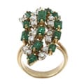 14k Gold 1 3/5ct TDW Diamond and Emerald Estate Ring (I-J, SI1-SI2)