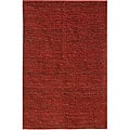 Hand-woven Red Jute Rug (3' 6 x 5' 6)