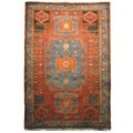Detailed information on Persian Ghoochan rug Persian Hand-knotted Blue/Rust Hamadan Wool Rug (4'8 x 6'9)