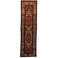 Persian Hand-knotted Hamadan Orange Wool Rug (3'4 x 11)